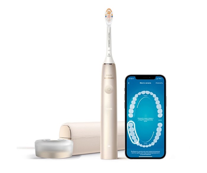 Электрическая зубная щетка с приложением Philips Sonicare 9900 Prestige HX9992/11, Champagne HX9992/1 - фото 10858