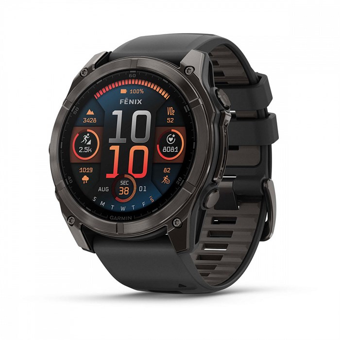 Умные часы Garmin fenix 8 - 51 мм, AMOLED Sapphire, угольно-серый DLC, пепельно-черный силиконовый ремешок 010-02905-21 010-02905-21 - фото 10870