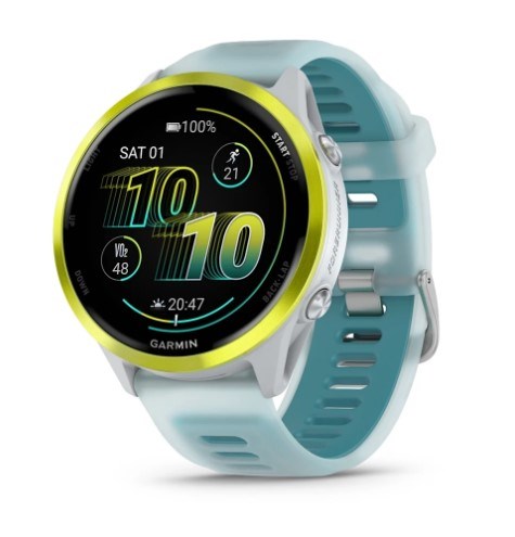 Часы для бега Garmin Forerunner 570 - 47mm Amp Yellow Aluminium with Translucent Whitestone/Turquoise Band  010-02971-01 010-02971-01 - фото 11700