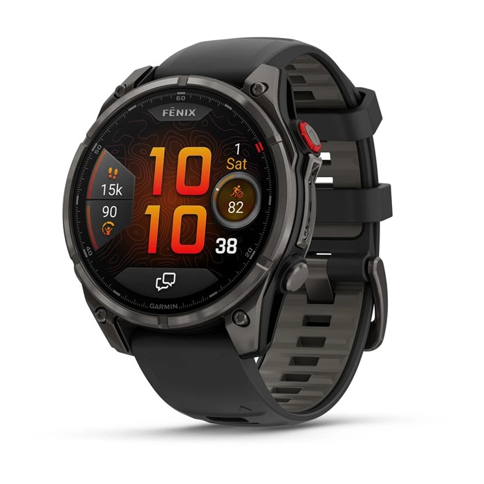 Часы Garmin fenix 8 Pro - 47 мм,  AMOLED Sapphire, Carbon grey DLC titanium with Black/pebble grey silicone band 010-03198-01 - фото 11847