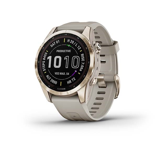 Garmin Fenix 7s Sapphire Solar титановый кремово-золотой с светло-песочным силиконовым ремешком 010-02539-21 010-02539-21 - фото 4628