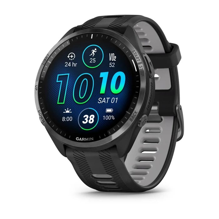 Часы для бега Garmin Forerunner 965 черные, темно-серый DLC титановый безель, с черным ремешком 010-02809-10 010-02809-10 - фото 4756