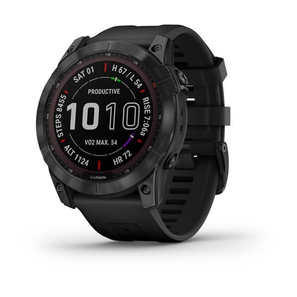 Garmin Fenix 7X Sapphire Solar титановый черный DLC с силиконовым ремешком 010-02541-23 - фото 5126