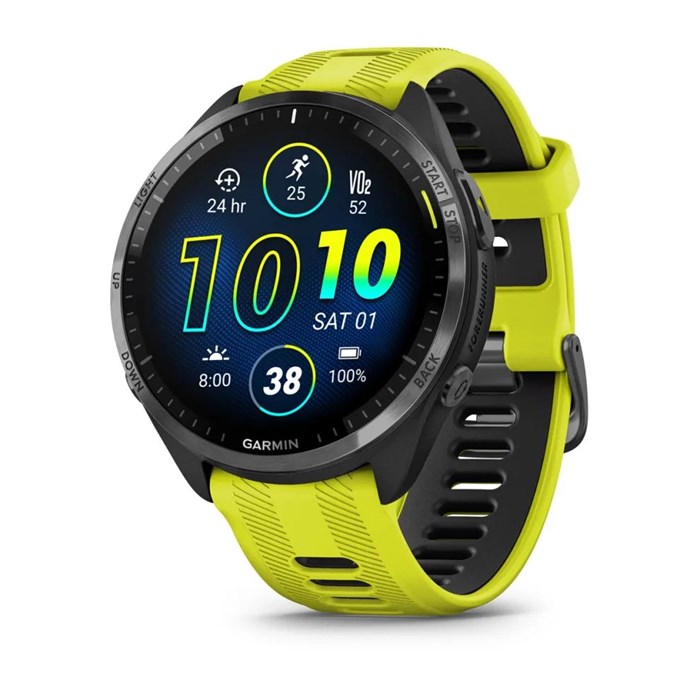 Часы для бега Garmin Forerunner 965 черные, темно-серый DLC титановый безель, с желто-черным ремешком 010-02809-12 010-02809-12 - фото 5722