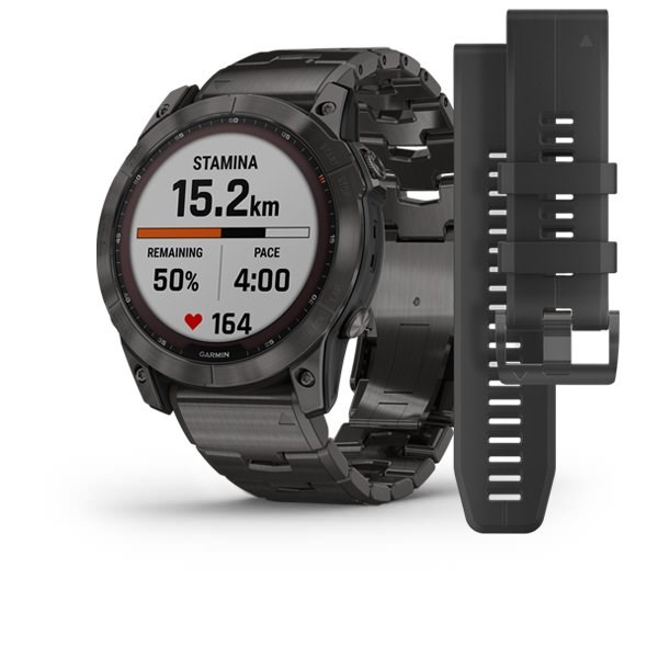 Garmin Fenix 7X Sapphire Solar титановый угольно-серый DLC с угольно-серым титановым DLC браслетом 010-02541-27 - фото 5892