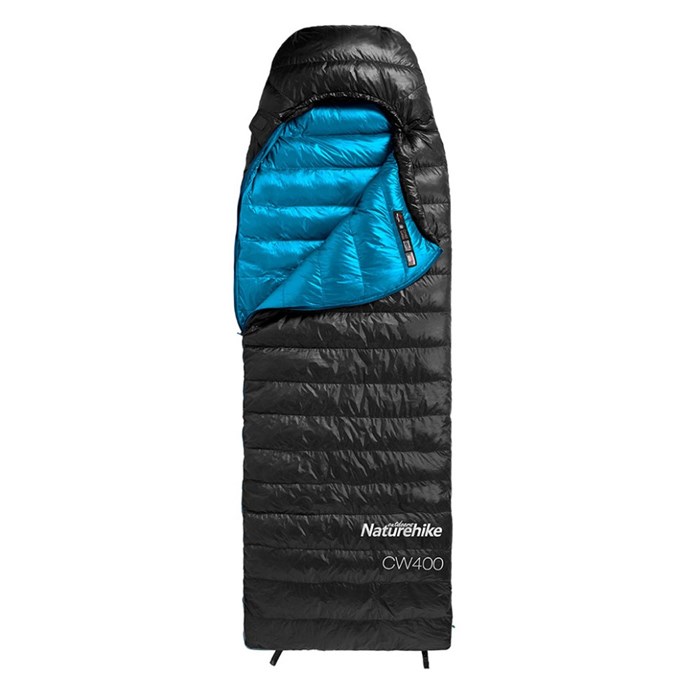 Мешок спальный Naturehike CW400 NH18C400-D с гусиным пухом, размер М, молния справа, черный, 6927595761663 1881 - фото 5913