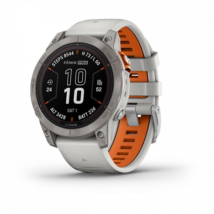 Умные часы Garmin Fenix 7 Pro Sapphire Solar титановый серый с серо-оранжевым ремешком (010-02777-21) 010-02777-21 - фото 6672