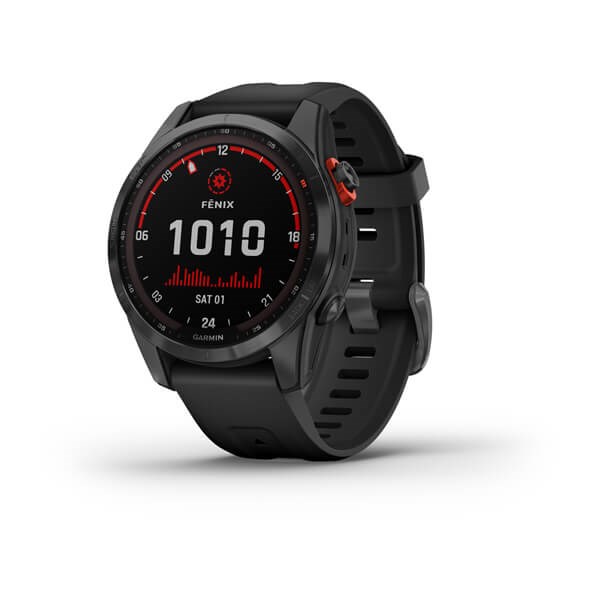 Умные часы Garmin Fenix 7s Solar серый с черным силиконовым ремешком 010-02539-13 010-02539-13 - фото 7083