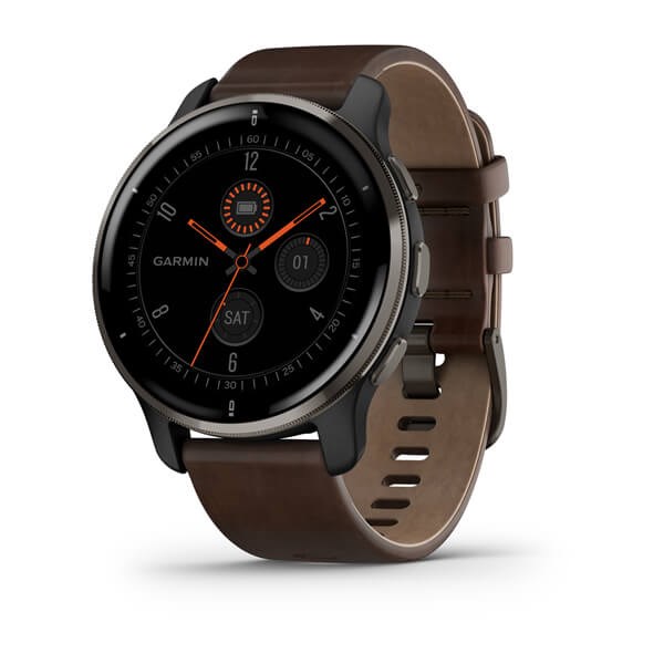 Умные часы Garmin Venu 2 Plus серый с серым безелем и кожаным ремешком  ( 010-02496-15 ) 010-02496-15 - фото 7420