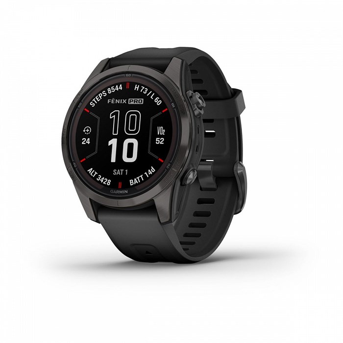 Умные часы Garmin Fenix 7s Pro Sapphire Solar титановый угольно-серый DLC с силиконовым ремешком 010-02776-11 010-02776-11 - фото 7575