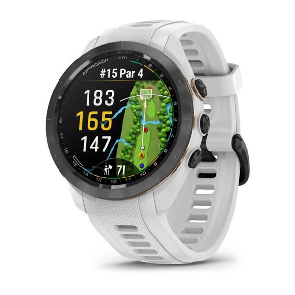 Смарт-часы Garmin Approach S70 (42 мм) с черным керамическим безелем и белым ремешком  (010-02746-10) 010-02746-10 - фото 7668