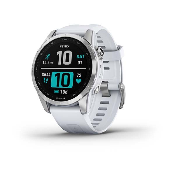 Garmin Fenix 7s серебристый с белым силиконовым ремешком 010-02539-03 010-02539-03 - фото 7844