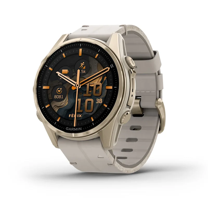 Умные часы Garmin Fenix 8 43 mm AMOLED Sapphire soft gold with a fog gray leather band 010-02903-40 2428 - фото 9699