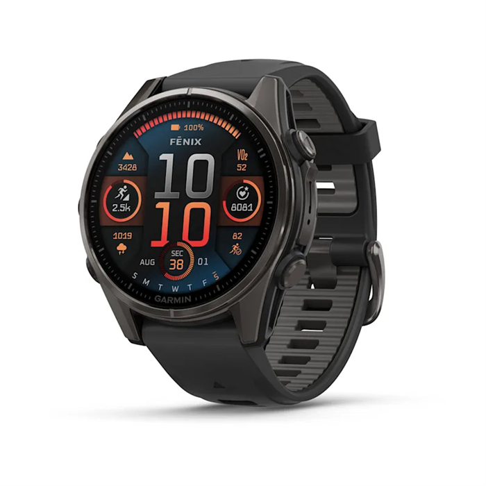 Умные часы Garmin Fenix 8 43 mm AMOLED Sapphire carbon gray DLC titanium with black/pebble gray silicone 010-02903-21 2430 - фото 9713