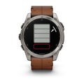 Умные часы Garmin  FENIX 8 - 51 ММ, AMOLED Sapphire, Titanium, каштановый кожаный ремешок  010-02905-40 010-02905-40