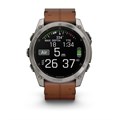 Умные часы Garmin  FENIX 8 - 51 ММ, AMOLED Sapphire, Titanium, каштановый кожаный ремешок  010-02905-40 010-02905-40