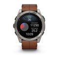 Умные часы Garmin  FENIX 8 - 51 ММ, AMOLED Sapphire, Titanium, каштановый кожаный ремешок  010-02905-40 010-02905-40