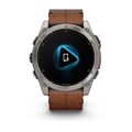 Умные часы Garmin  FENIX 8 - 51 ММ, AMOLED Sapphire, Titanium, каштановый кожаный ремешок  010-02905-40 010-02905-40