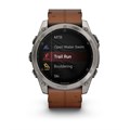 Умные часы Garmin  FENIX 8 - 51 ММ, AMOLED Sapphire, Titanium, каштановый кожаный ремешок  010-02905-40 010-02905-40