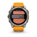 Умные часы Garmin FENIX 8  51 ММ, AMOLED Sapphire, Titanium, светло-серый, оранжевый силиконовый ремешок 010-02905-11 010-02905-11 - фото 10409