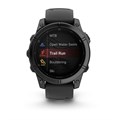 Умные часы Garmin fenix E - 47 мм, AMOLED серый безель, черный силиконовый ремешок  010-03025-01 010-03025-01