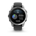 Умные часы Garmin fenix E - 47 мм, AMOLED, серебристый стальной безель, черный силиконовый ремешок  010-03025-00 010-03025-00