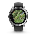 Умные часы Garmin fenix E - 47 мм, AMOLED, серебристый стальной безель, черный силиконовый ремешок  010-03025-00 010-03025-00