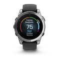 Умные часы Garmin fenix E - 47 мм, AMOLED, серебристый стальной безель, черный силиконовый ремешок  010-03025-00 010-03025-00