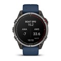 Garmin quatix 8  47 мм, AMOLED, Sapphire, Titanium, синий силиконовый ремешок 010-02904-51