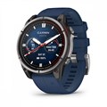 Garmin quatix 8  47 мм, AMOLED, Sapphire, Titanium, синий силиконовый ремешок 010-02904-51 - фото 11788