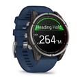 Garmin quatix 8  47 мм, AMOLED, Sapphire, Titanium, синий силиконовый ремешок 010-02904-51