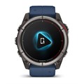 Garmin quatix 8  51 мм, AMOLED, Sapphire, Titanium, синий силиконовый ремешок 010-02905-91