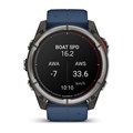Garmin quatix 8  51 мм, AMOLED, Sapphire, Titanium, синий силиконовый ремешок 010-02905-91