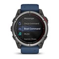 Garmin quatix 8  51 мм, AMOLED, Sapphire, Titanium, синий силиконовый ремешок 010-02905-91