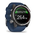 Garmin quatix 8  51 мм, AMOLED, Sapphire, Titanium, синий силиконовый ремешок 010-02905-91