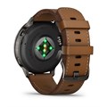 Умные часы Garmin Venu 4 - 45 мм, темно-серый с коричневым кожаным ремешком  010-03014-03 010-03014-03