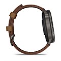 Умные часы Garmin Venu 4 - 45 мм, темно-серый с коричневым кожаным ремешком  010-03014-03 010-03014-03