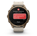 Часы Garmin Fenix 9 Pro - 43mm, inReach, Autumn Gold Titanium with Bone Leather Band 010-04335-41