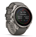 Часы Garmin Fenix 9 Pro - 47mm, Solar, inReach, Titanium with Pebble Gray/Silver Gray Silicone Band 010-04338-01