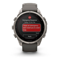 Часы Garmin Fenix 9 Pro - 47mm, Solar, inReach, Titanium with Pebble Gray/Silver Gray Silicone Band 010-04338-01