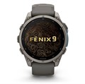 Часы Garmin Fenix 9 - 47mm, Titanium with Pebble Gray Silicone Band 010-04762-01