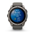 Часы Garmin Fenix 9 - 51mm, Titanium with Pebble Gray Silicone Band 010-04763-01