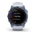 Умные часы Garmin  Fenix 7X Sapphire Solar титановый синий минерал DLC с белым ремешком 010-02541-15 010-02541-15