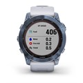 Умные часы Garmin  Fenix 7X Sapphire Solar титановый синий минерал DLC с белым ремешком 010-02541-15 010-02541-15