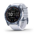 Умные часы Garmin  Fenix 7X Sapphire Solar титановый синий минерал DLC с белым ремешком 010-02541-15 010-02541-15 - фото 4553