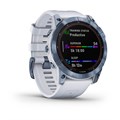 Умные часы Garmin  Fenix 7X Sapphire Solar титановый синий минерал DLC с белым ремешком 010-02541-15 010-02541-15