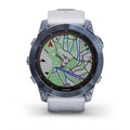 Умные часы Garmin  Fenix 7X Sapphire Solar титановый синий минерал DLC с белым ремешком 010-02541-15 010-02541-15