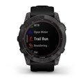 Умные часы Garmin Fenix 7X Sapphire Solar титановый угольно-серый DLC с силик. ремешком 010-02541-11 010-02541-11
