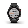 Умные часы Garmin Fenix 7s Solar серый с черным силиконовым ремешком 010-02539-13 010-02539-13