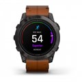 Garmin epix Pro (Gen 2) Sapphire Edition 51 мм, титановый угольно-серый, DLC, коричневый кожаный ремешок   010-02804-30 010-02804-30